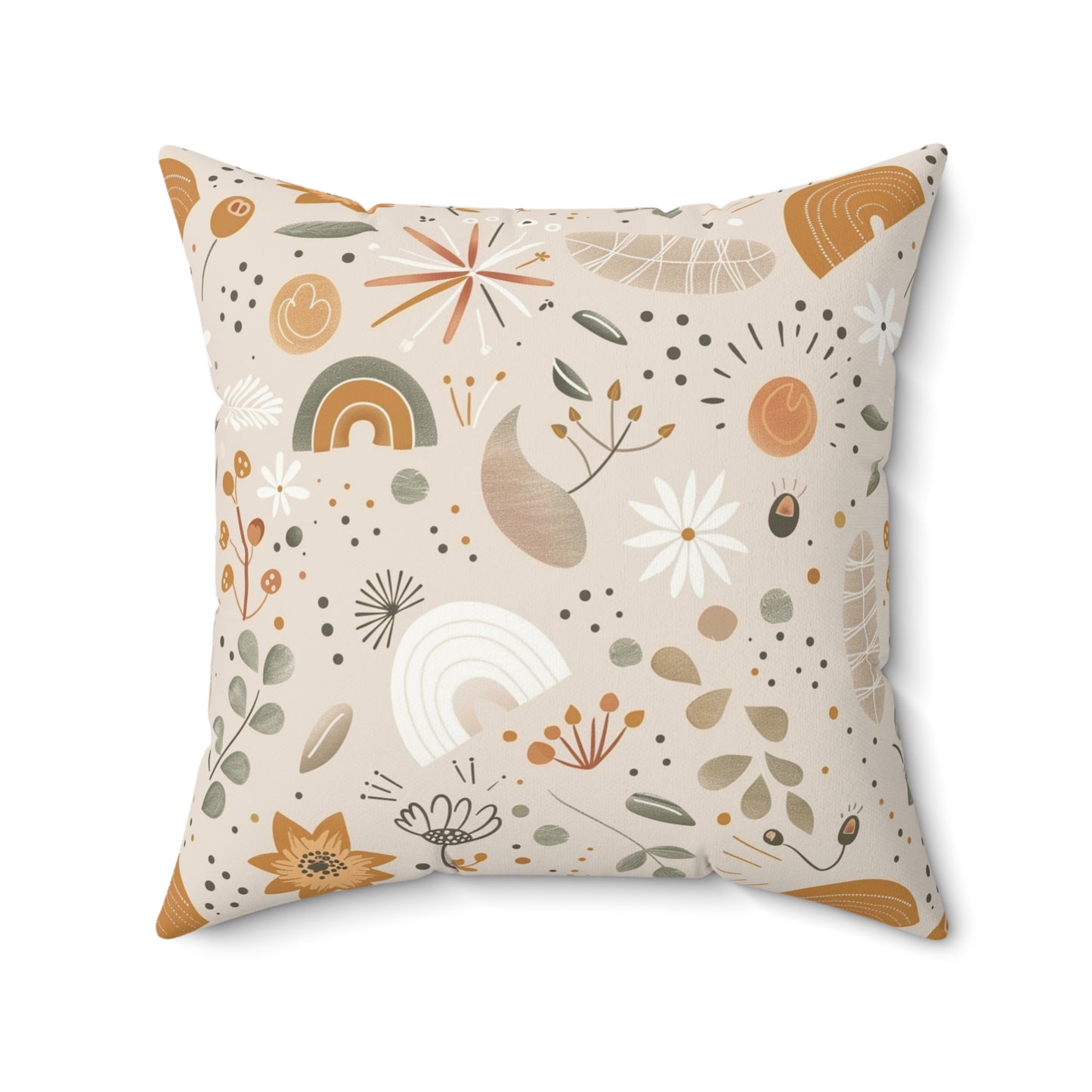 Wildflower Rainbow nursery pillow shown from the front