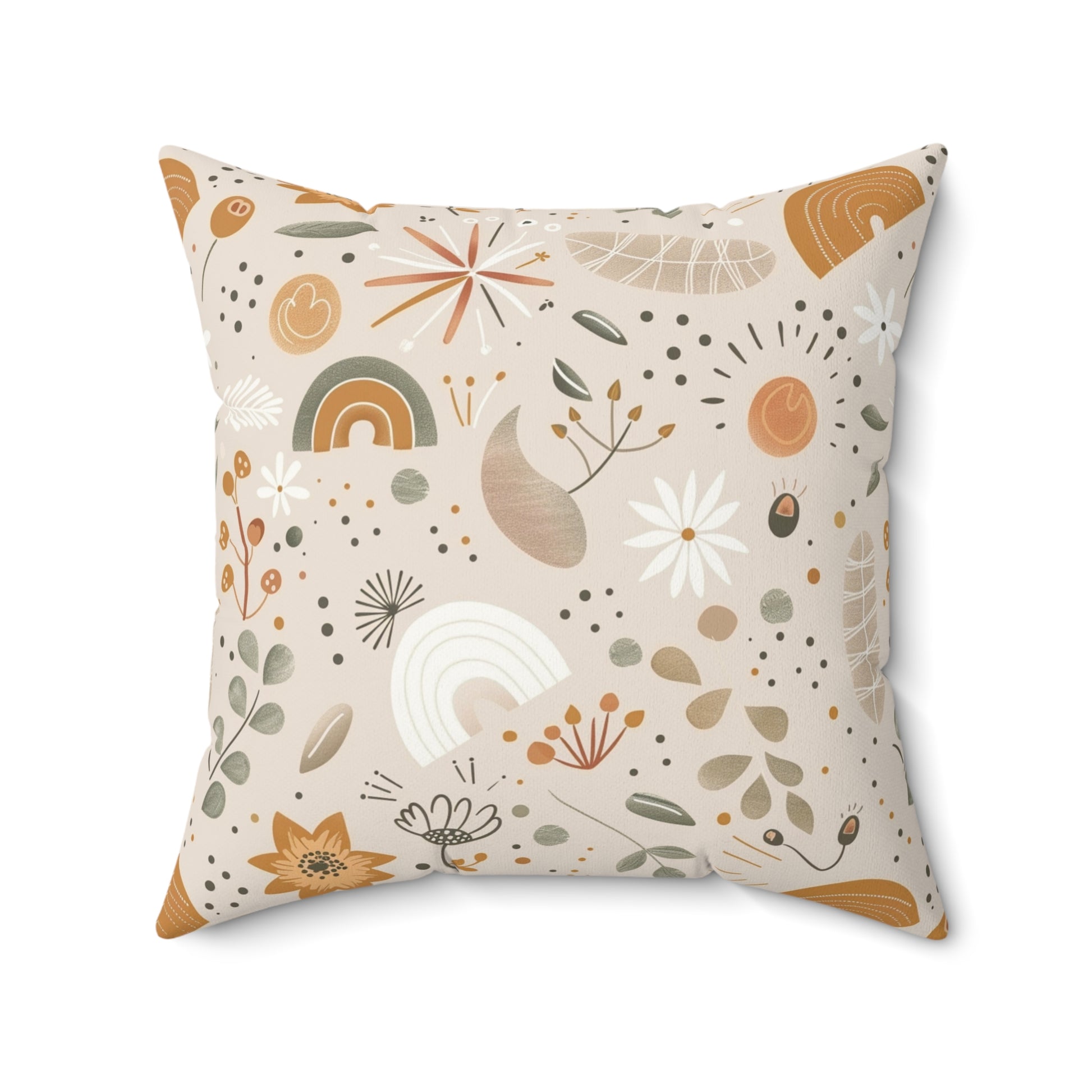 Wildflower Rainbow nursery pillow shown from the front